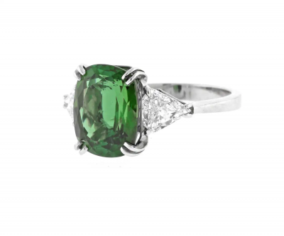 Pampillonia Tourmaline and Diamond Ring Handmade by Pampillonia