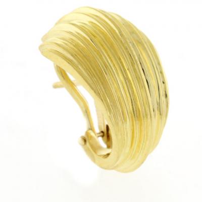  Pampillonia Vintage Pampillonia Gold Ridged Hoop Earrings
