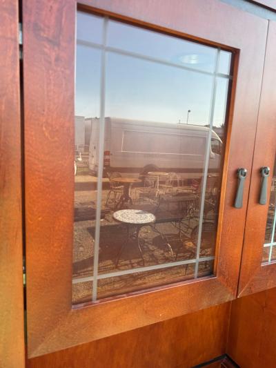  Paoli Inc Paoli Mahogany Desk with an Etched Glass Lighted Hutch