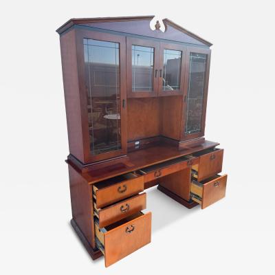  Paoli Inc Paoli Mahogany Desk with an Etched Glass Lighted Hutch