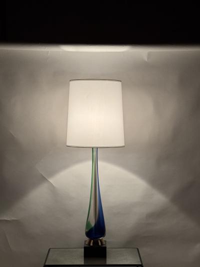  Paolo Venini and Giacomo Cappellin Monumental Murano glass lamp by Fulvio Bianconi for Venini