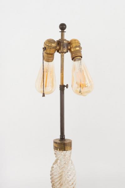  Paolo Venini and Giacomo Cappellin Paolo Venini Braided Diamointe Table lamp for Venini Italy 1940c 