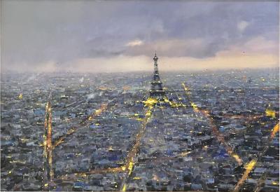  Paris at Night Oil Painting by Vakhtang