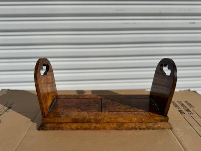  Parkins Gotto Parkins and Gotto Burlwood and Brass Gliding Book Stand With Cameos