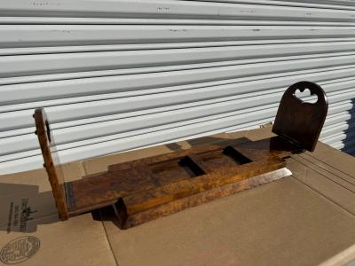  Parkins Gotto Parkins and Gotto Burlwood and Brass Gliding Book Stand With Cameos