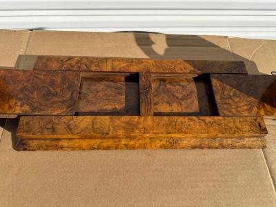  Parkins Gotto Parkins and Gotto Burlwood and Brass Gliding Book Stand With Cameos