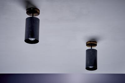  Parscot Pair of mid sized Adjustable Brass Ceiling Lamps by Parscot