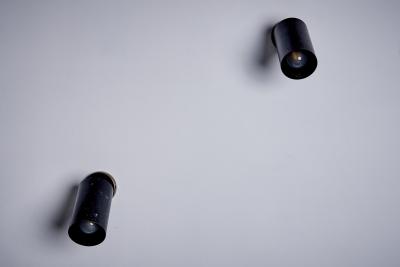  Parscot Pair of mid sized Adjustable Brass Ceiling Lamps by Parscot