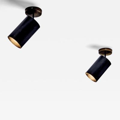  Parscot Pair of mid sized Adjustable Brass Ceiling Lamps by Parscot