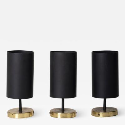  Parscot Set of 3 Brass and Black Spot Lights or Wall lights by Parscot Editions