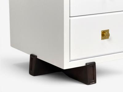  Parzinger Originals Tommi Parzinger Double Commode White Lacquer Brass USA 1950s