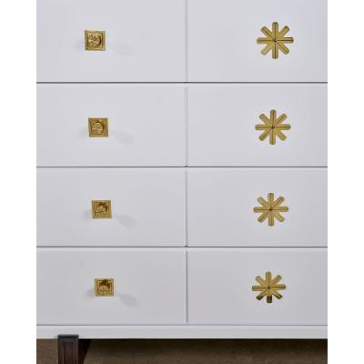  Parzinger Originals Tommi Parzinger Double Commode White Lacquer Brass USA 1950s