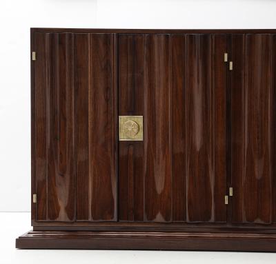  Parzinger Originals Tommi Parzinger Walnut and Brass Credenza