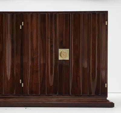  Parzinger Originals Tommi Parzinger Walnut and Brass Credenza