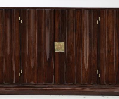  Parzinger Originals Tommi Parzinger Walnut and Brass Credenza