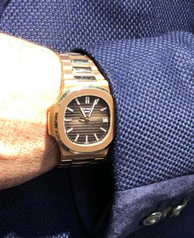  Patek Philippe Co Patek Philippe Rose Gold 5711 1R Nautilus Jumbo