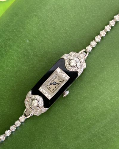  Patek Philippe Co Platinum Ladies deco watch