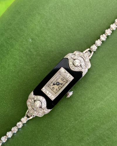  Patek Philippe Co Platinum Ladies deco watch