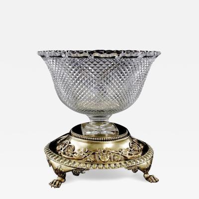  Paul Crespin Paul Crespin Regence Crystal Silver Gilt 1700s 1800s Centerpiece Bowl