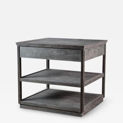  Paul Marra Design Two Tier Nightstand with One Drawer Shown in Distressed Alder