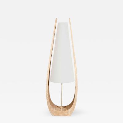  Paul Marra Design Wishbone Table Lamp in Natural Ceruse Oak