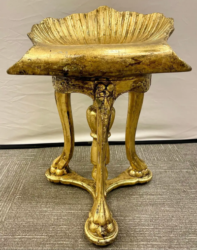  Pauly Co 19th Century Grotto Fantasy Stool Swivel Italian Gilt Gold CIE Pauly Manner