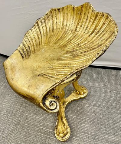  Pauly Co 19th Century Grotto Fantasy Stool Swivel Italian Gilt Gold CIE Pauly Manner