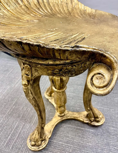  Pauly Co 19th Century Grotto Fantasy Stool Swivel Italian Gilt Gold CIE Pauly Manner