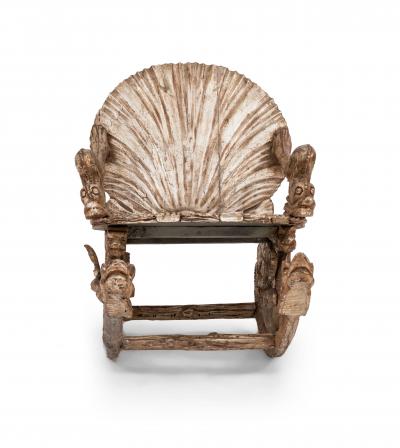  Pauly Co Italian Venetian Grotto Carved Seashell Rocker