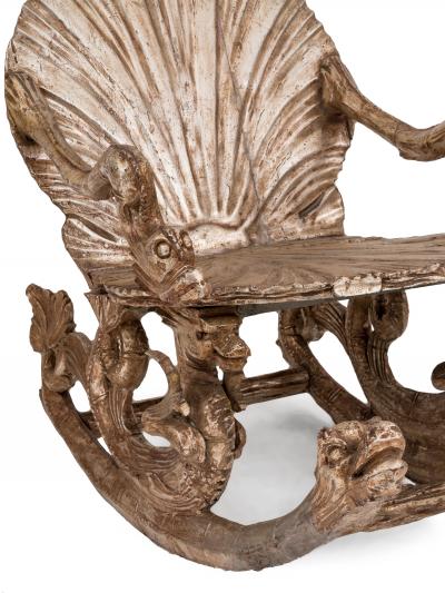 Pauly Co Italian Venetian Grotto Carved Seashell Rocker
