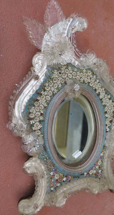  Pauly Co Venitian Mirror with Hard Stones Micro Mosaic