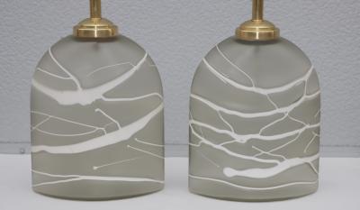  Peill Putzler 1970s Peill Putzler Art Glass And Brass Table Lamps