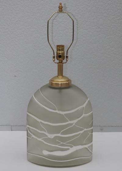  Peill Putzler 1970s Peill Putzler Art Glass And Brass Table Lamps
