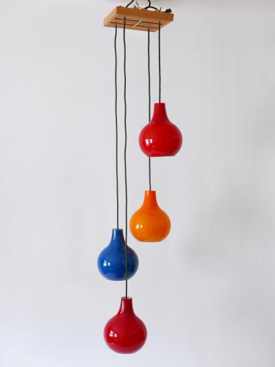  Peill Putzler Amazing Four Flamed Cascading Pendant Lamp by Peill Putzler Germany 1970s