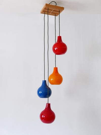  Peill Putzler Amazing Four Flamed Cascading Pendant Lamp by Peill Putzler Germany 1970s