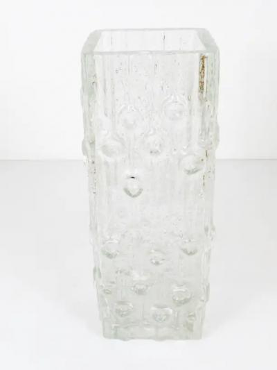  Peill Putzler Big Op Art Ice Glass Floor Vase by Peill Putzler Mid Century Germany 1970s