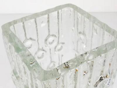  Peill Putzler Big Op Art Ice Glass Floor Vase by Peill Putzler Mid Century Germany 1970s