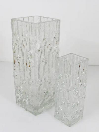  Peill Putzler Big Op Art Ice Glass Floor Vase by Peill Putzler Mid Century Germany 1970s