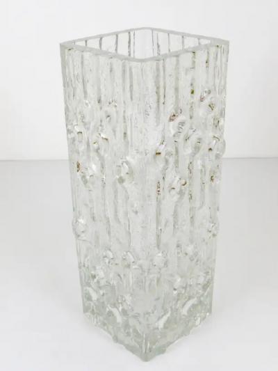  Peill Putzler Big Op Art Ice Glass Floor Vase by Peill Putzler Mid Century Germany 1970s