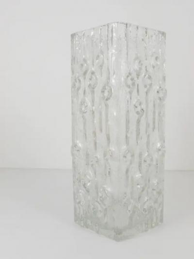  Peill Putzler Big Op Art Ice Glass Floor Vase by Peill Putzler Mid Century Germany 1970s