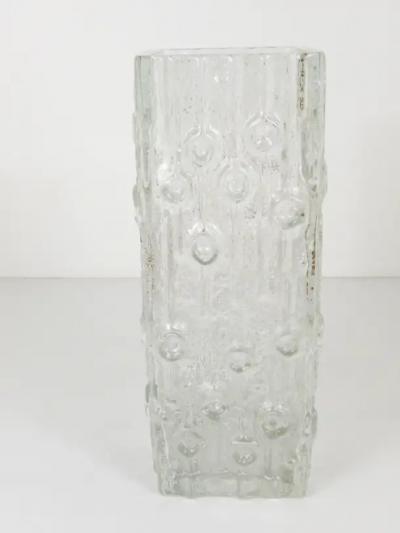  Peill Putzler Big Op Art Ice Glass Floor Vase by Peill Putzler Mid Century Germany 1970s