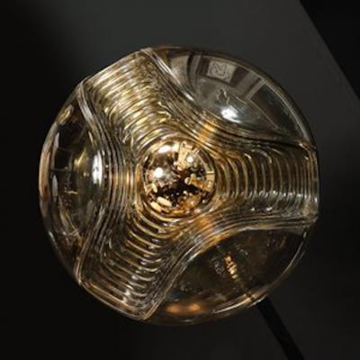  Peill Putzler Mid Century Smoked Glass Undulating Pendant Chandelier by Peill Putzler