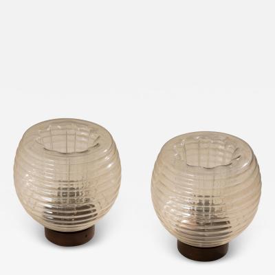  Peill Putzler Pair of Koch Lowy Glass Table Lamps by Peill Putzler Germany