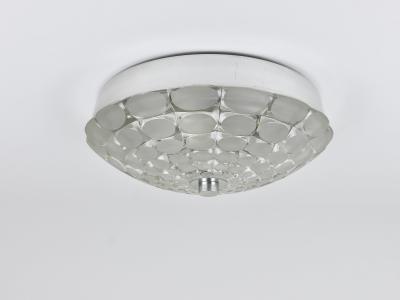  Peill Putzler Peill Putzer Large Round Op Art Glass Sconce Wall Lamp Flush Mount 1970s