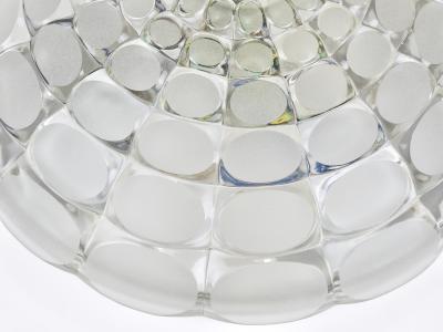  Peill Putzler Peill Putzer Large Round Op Art Glass Sconce Wall Lamp Flush Mount 1970s