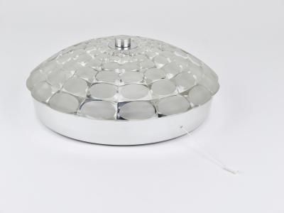  Peill Putzler Peill Putzer Large Round Op Art Glass Sconce Wall Lamp Flush Mount 1970s