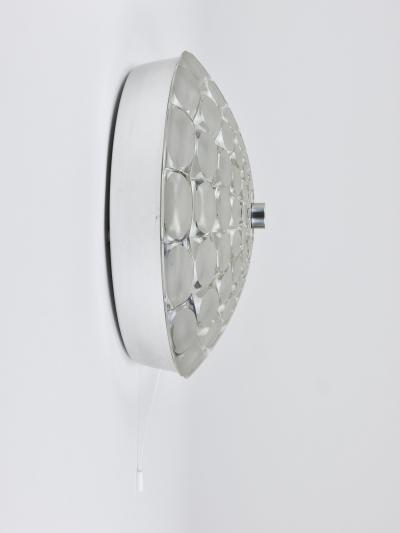  Peill Putzler Peill Putzer Large Round Op Art Glass Sconce Wall Lamp Flush Mount 1970s