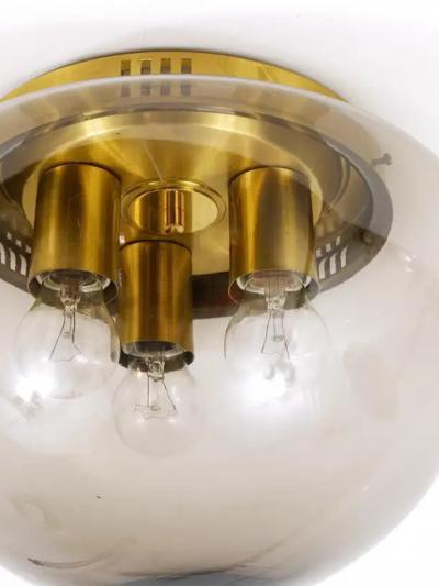  Peill Putzler Peill Putzler Midcentury Glass Globe Flushmount Ceiling Lamp Germany 1970s