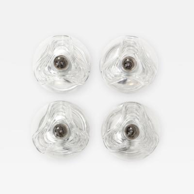  Peill Putzler Peill and Putzler Modernist Clear Glass Wave Sconces 2 Pairs Available 