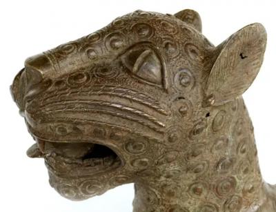  People from Benin Benin Nigeria Bronze Sculptures of Leopards Modern Replicas